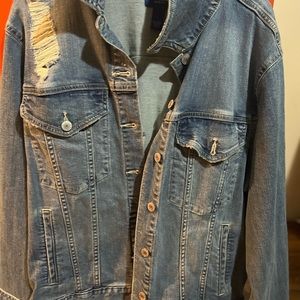 Fashion nova jean jacket with rips